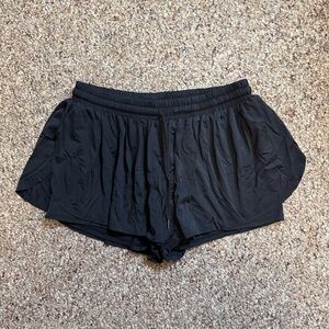 Black Run Shorts with Elastic Waistband